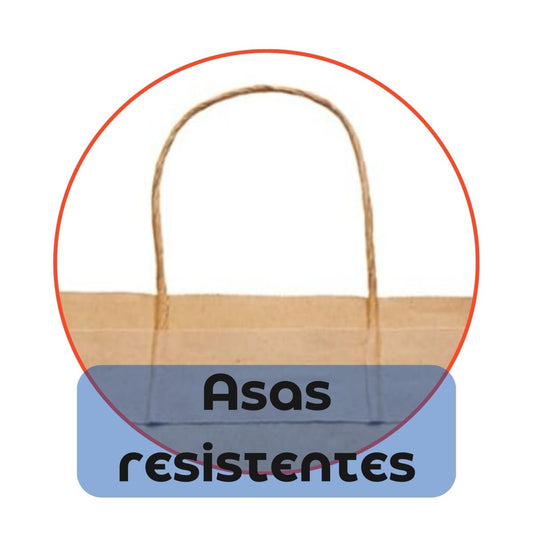 Bolsa de Papel Kraft con Asa 22x10x29 cm (50 Unidades) - OmniPack