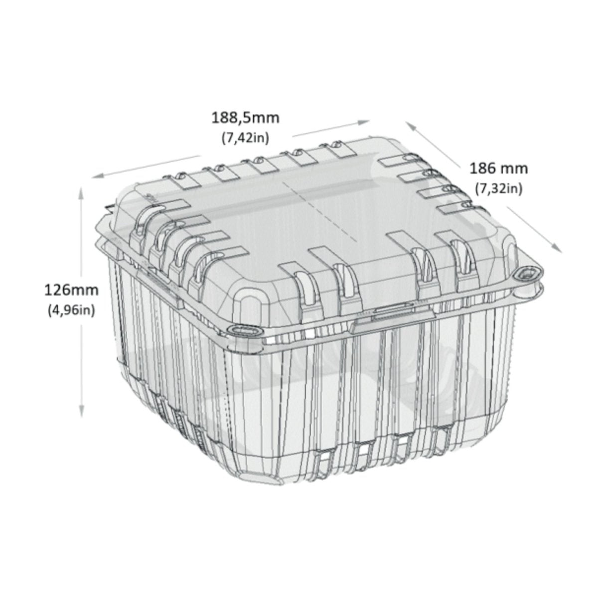 Envase Contenedor Clamshell Para Fruta 1,5 kg / 3 lb (30 Unidades) - OmniPack