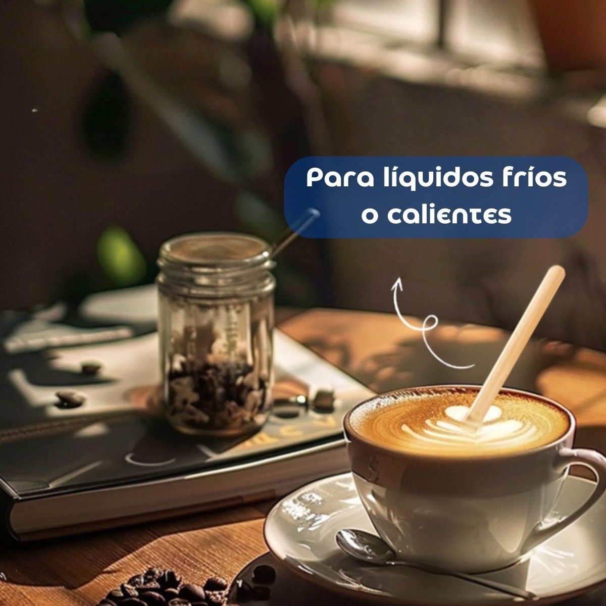 Palitos de Madera Para Revolver Café 14 cm (1.000 Unidades) - OmniPack