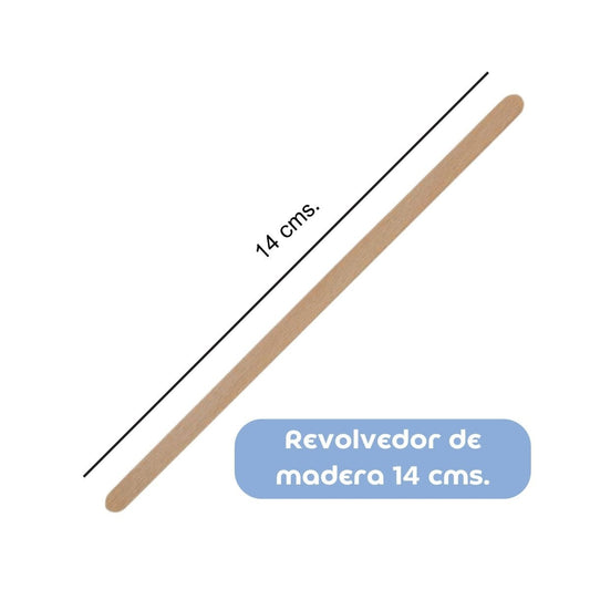Palitos de Madera Para Revolver Café 14 cm (1.000 Unidades) - OmniPack