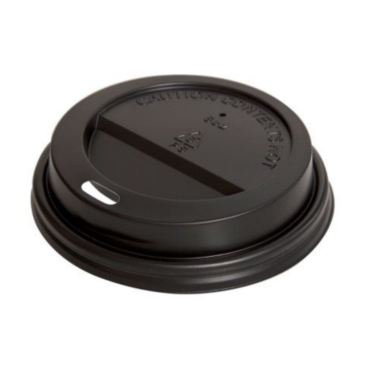Tapa plana negra con boquilla para vaso de polipapel 8 oz - OmniPack