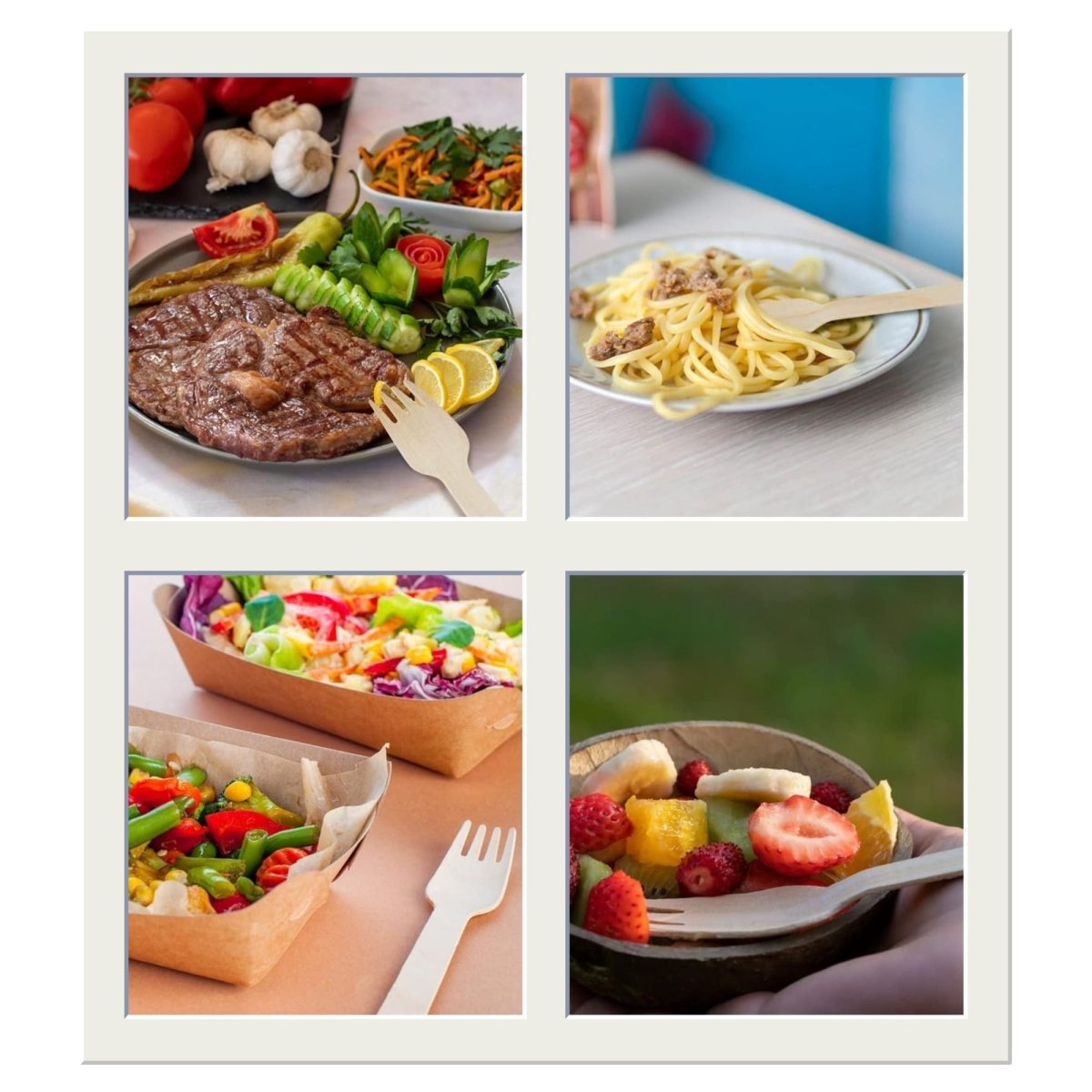 Tenedor de Madera Ecológicos 16 cm (100 Unidades) - OmniPack