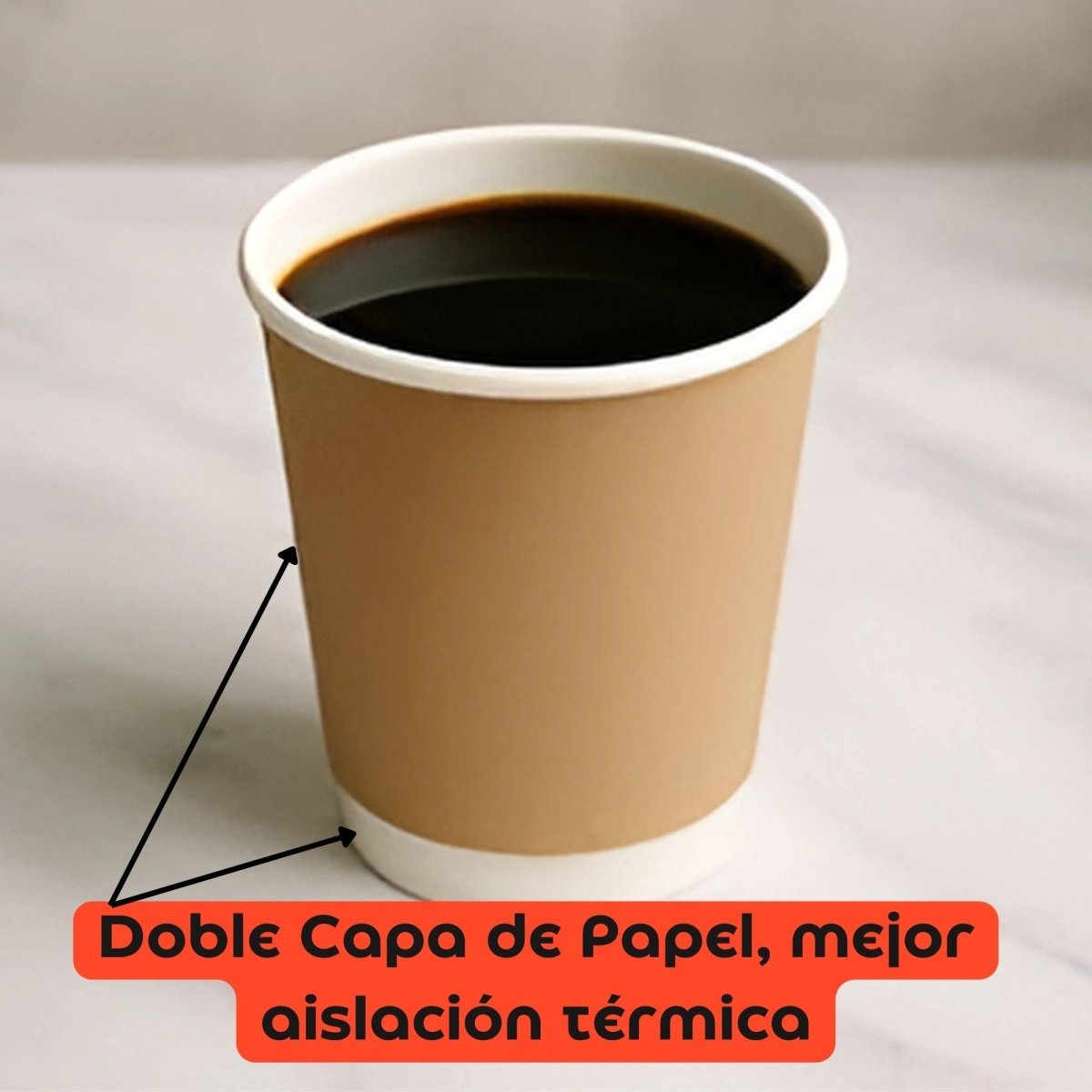 Vaso Polipapel Kraft Doble Capa De 8 Oz (500 Unidades) - OmniPack