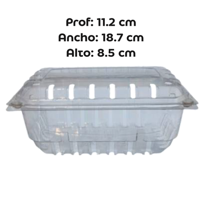 Envase Contenedor Para Fruta Clamshell 500 gr (100 Unidades)