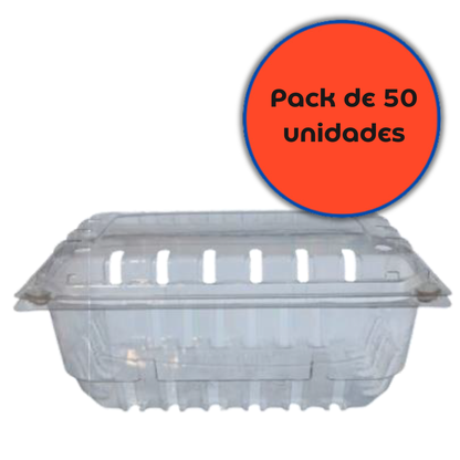 Envase Contenedor Para Fruta Clamshell 500 gr (50 Unidades)