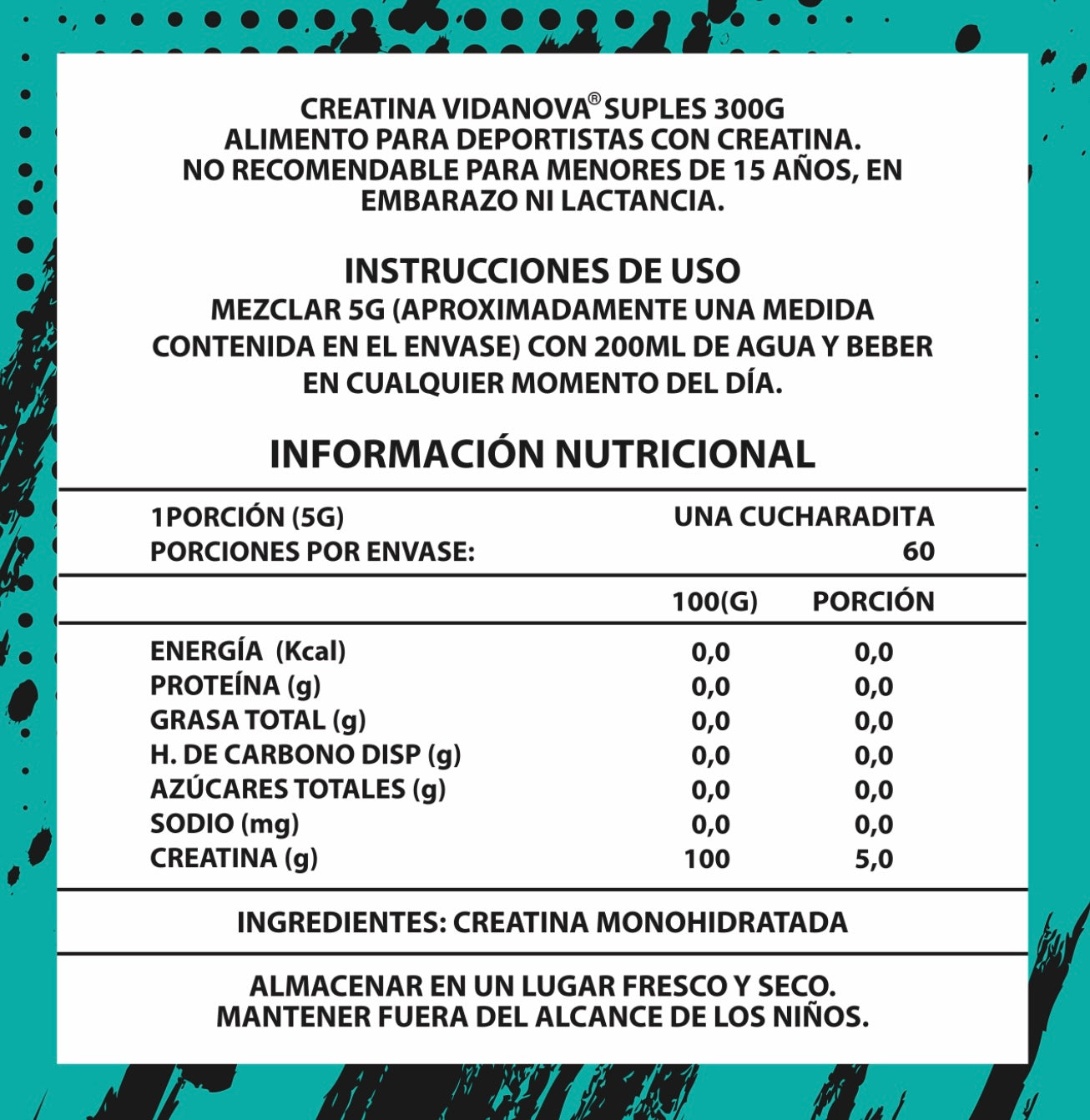 Creatina Pro Monohidratada Micronizada 300g Sin Sabor