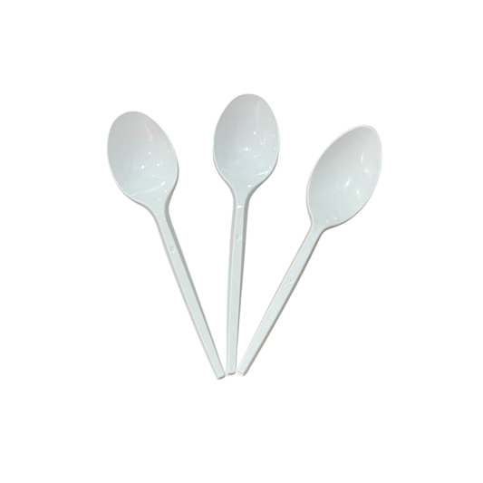 Cuchara Plástica Blanca Desechable 14 cm