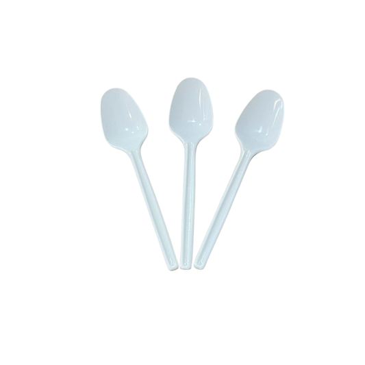 Cuchara Plástica Blanca Desechable 11 cm