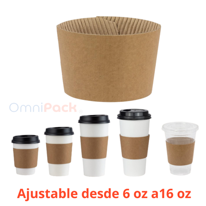 Funda Para Vaso Desechable Manga Collarín (100 Unidades)