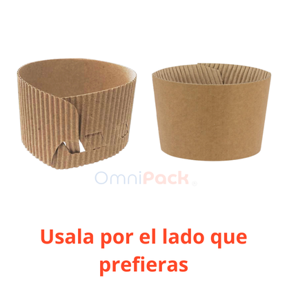 Funda Para Vaso Desechable Manga Collarín (100 Unidades)