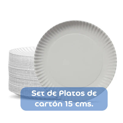 Plato de Cartón Blanco 15 cm
