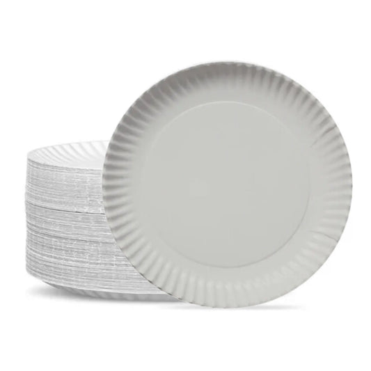 Plato de Cartón Redondo 23 cm Ecológico Blanco