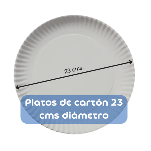 Plato de Cartón Redondo 23 cm Ecológico Blanco