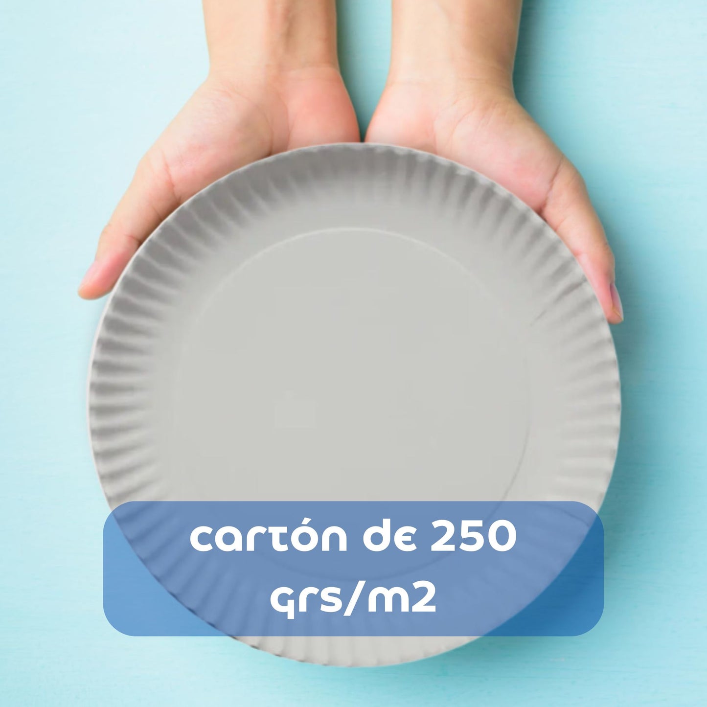 Plato de Cartón Redondo 23 cm Ecológico Blanco