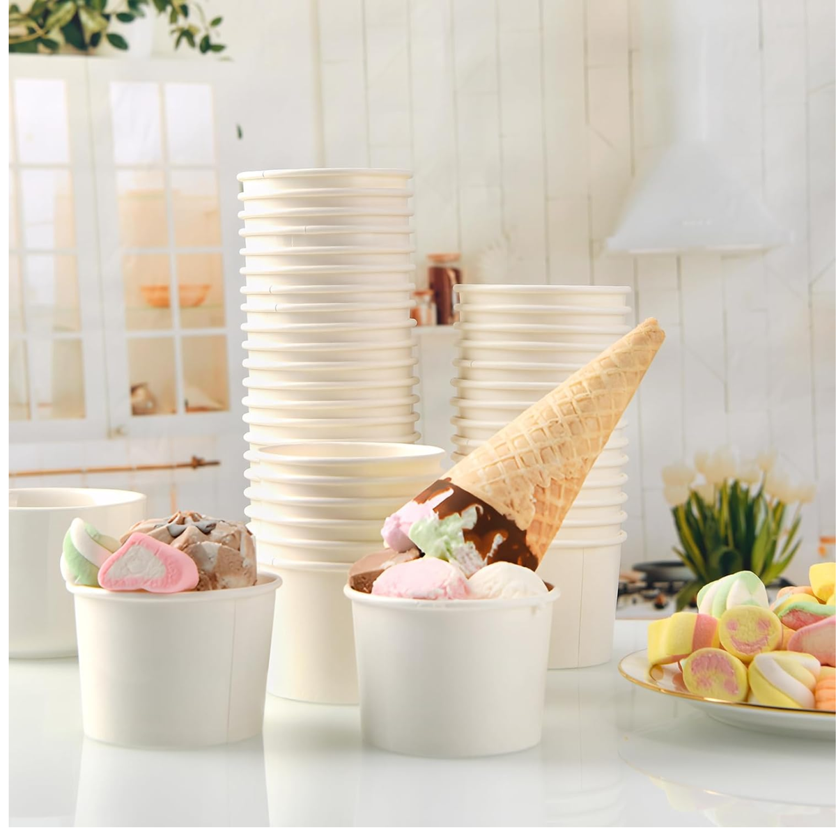 Potes Vasos Desechables Helado Postre 4 oz