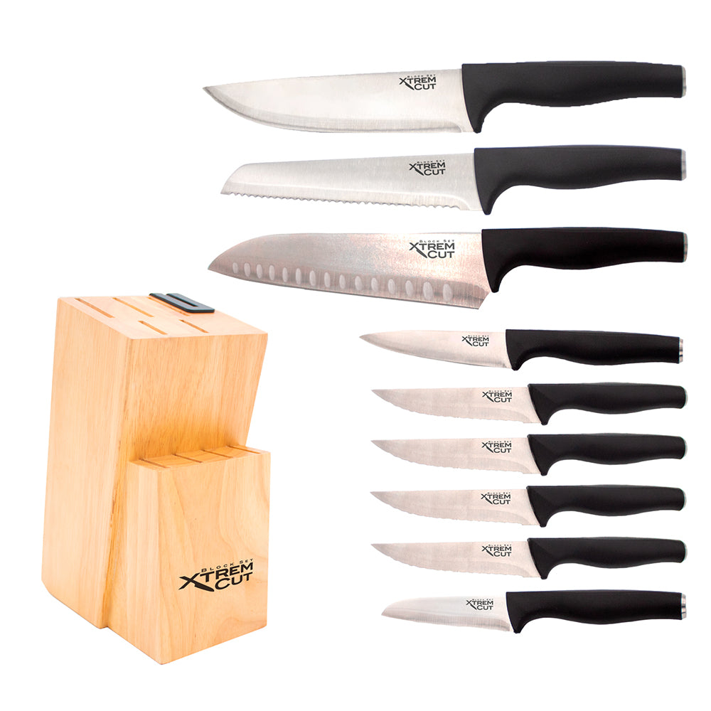 Set Cuchillos 10 Piezas con Afilador Xtrem Cut Block