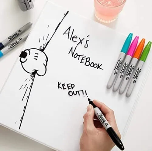 Marcadores Permanente Sharpie Punta Fina x 4 Negro