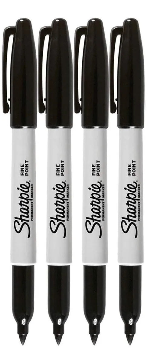 Marcadores Permanente Sharpie Punta Fina x 4 Negro