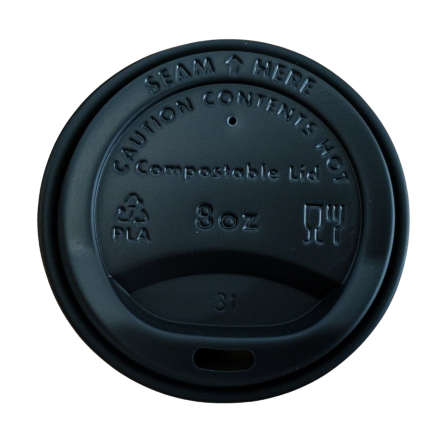 Tapa Compostable CPLA 80 mm Para Vaso Papel 8 oz