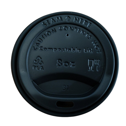 Tapa compostable CPLA 80 mm para vaso de papel 8 oz - OmniPack