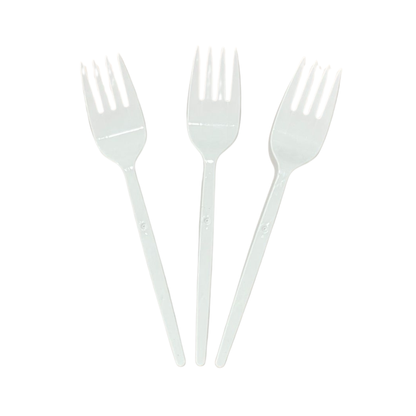 Tenedor Plástico Desechable Blanco 14 Cm