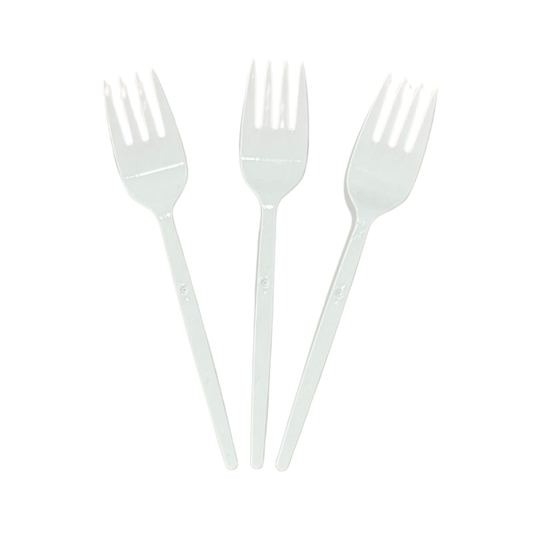 Tenedor Plástico Desechable Blanco 14 Cm