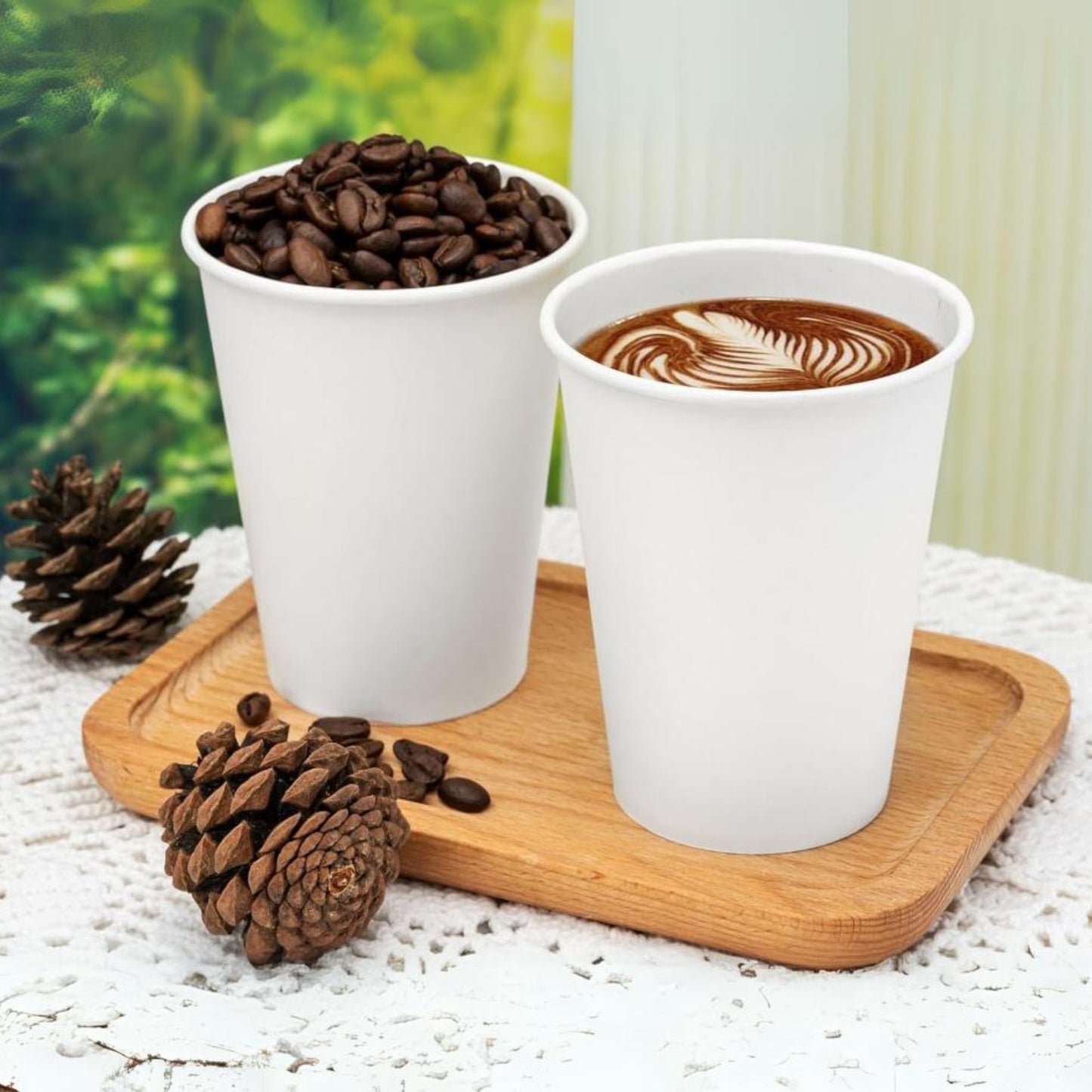 Vaso Compostable Blanco 8 Oz Desechable Ecológico (50 Unidades)