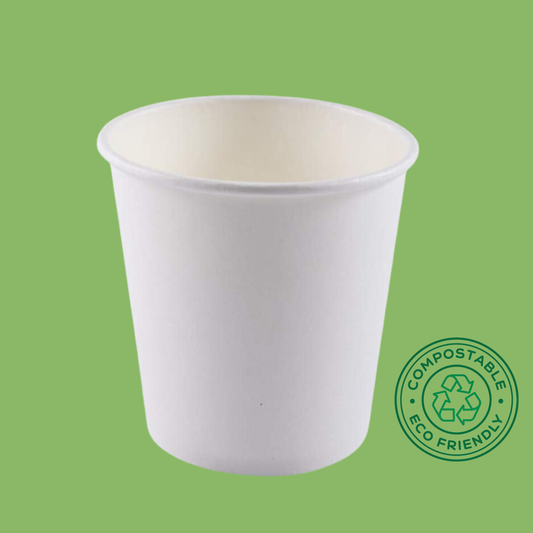 Vaso de papel compostable blanco 4 oz biodegradable - OmniPack