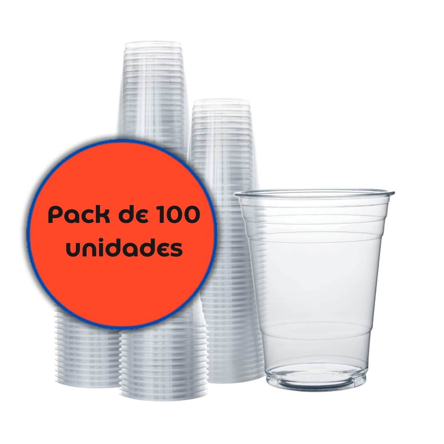 Vaso Plástico Desechable Transparente 500 cc (100 Unidades)