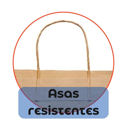 Bolsa de Papel Kraft con Asa 27x16x29 cm (300 Unidades) - OmniPack