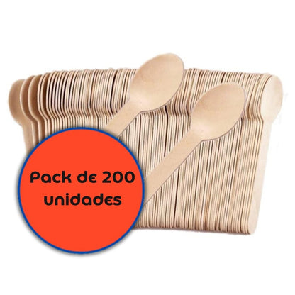 Cuchara de Madera Ecológicas 16 cm (200 Unidades) - OmniPack