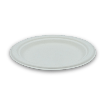 Plato De Bagazo Compostables Blanco 18 Cms (1.000 Unidades) - OmniPack