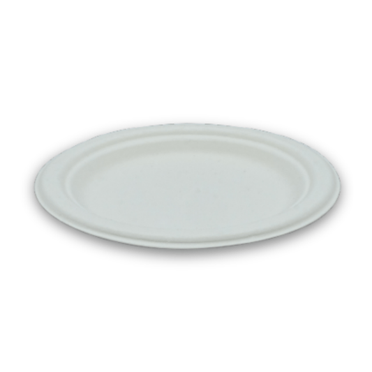 Plato De Bagazo Compostables Blanco 18 Cms (1.000 Unidades) - OmniPack
