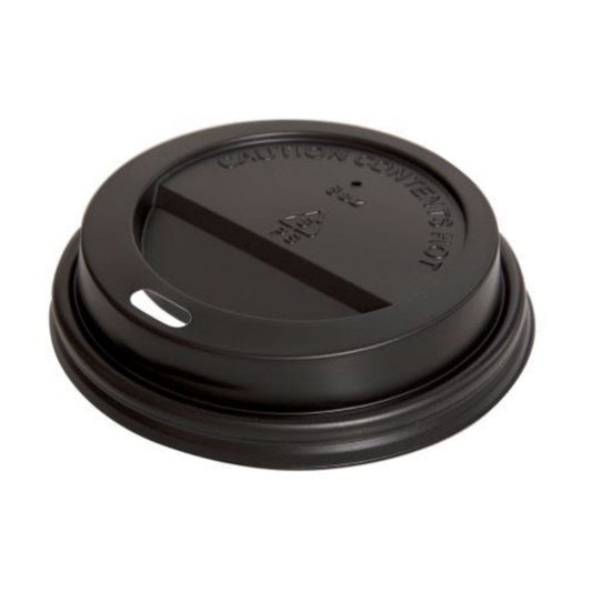 Tapa Plana Negra c/ Boquilla para Vaso 12 o 16 oz (100 Unidades) - OmniPack