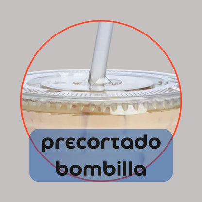 Tapa Plana PET c/ Perforación para Vaso 16 oz (100 Unidades) - OmniPack