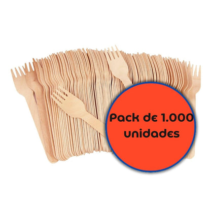 Tenedor de Madera Ecológicos 16 cm (1.000 Unidades) - OmniPack